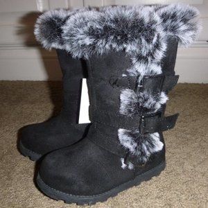 Baby Toddler Girls Faux Suede Fur Trimmed Fashion Boots Size 5 **Last Pair NWT
